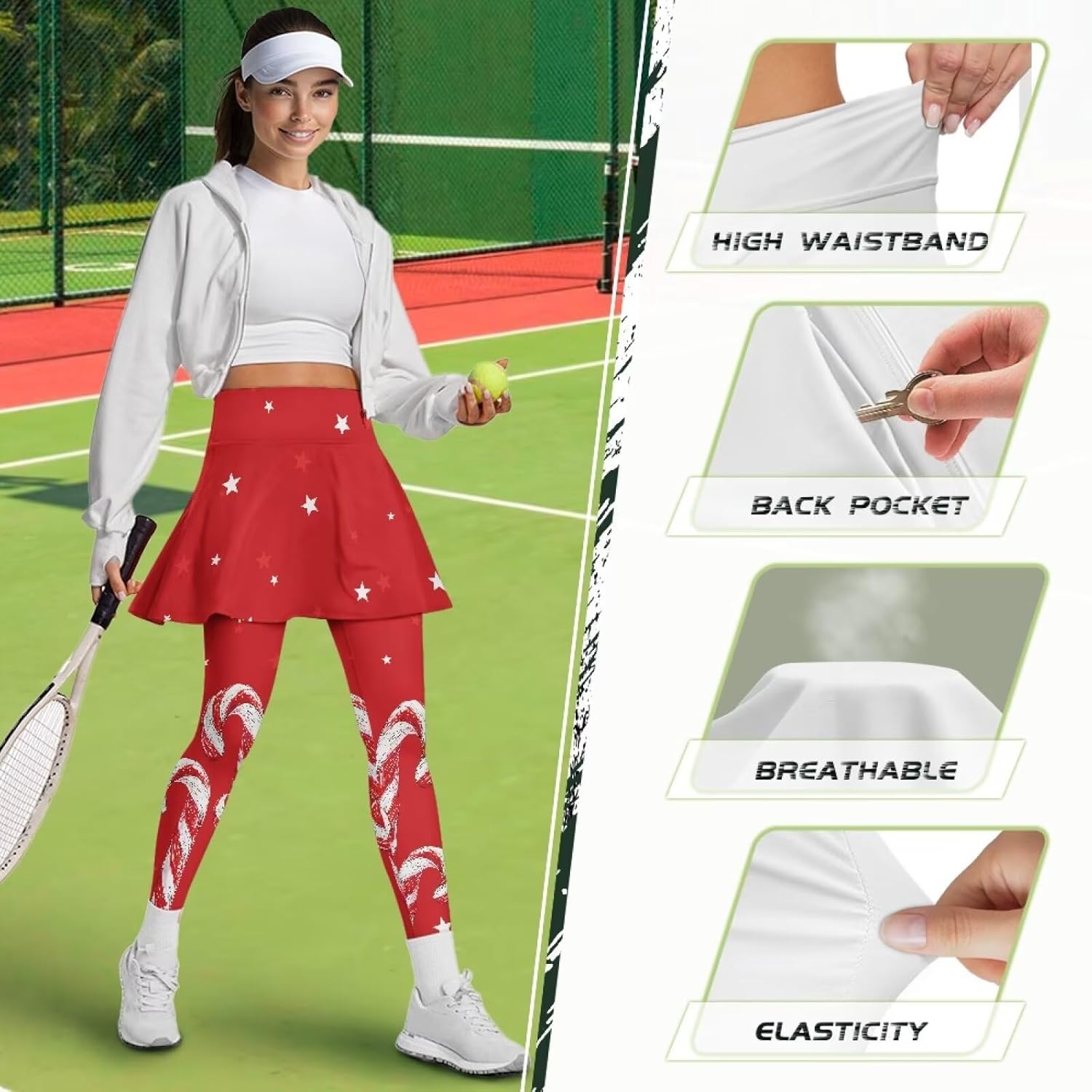 Womens Tennis Skirted Leggings Yoga Golf Skirts with Leggings Gym Athletic Pickleball Running Clothes Outfits