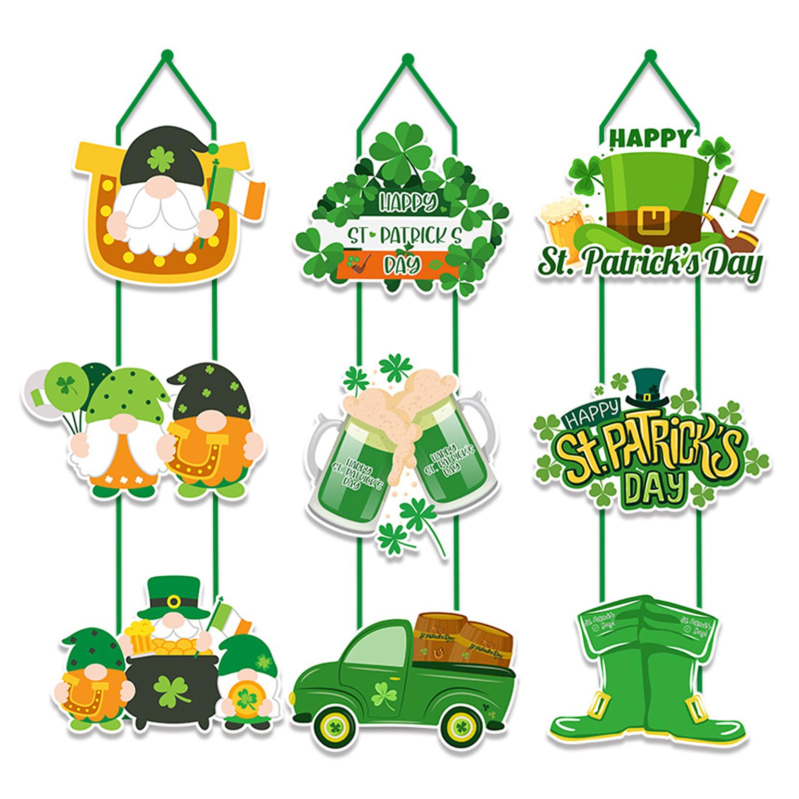 carotoe Shamrocks Door Hanger for Irish Festival Celebration Clovers Ornament for Homes Offices and Schools Shamrocks Door Hanger