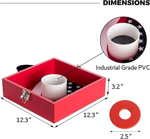 Miniatura 2 de Juegos al aire libre Juego de lanzamiento de arandelas de madera con 8 arandelas