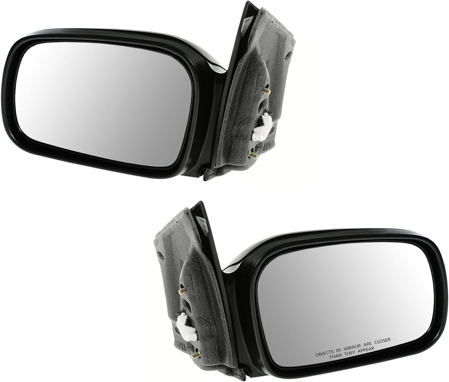TRQ 2 Piece Driver and Passenger Side Mirror Assembly Set Electric Adjustment Heated No Memory Black Compatible with 2006-2011 Honda Civic Coupe HO1320244 HO1321244