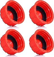 Niwicka 5 Gallon Gas Can Cap Replacement - Coarse Thread Lid for Plastic/Metal Cans, Pack of 4 w/ Spout (1.75-1.81in Mouth)