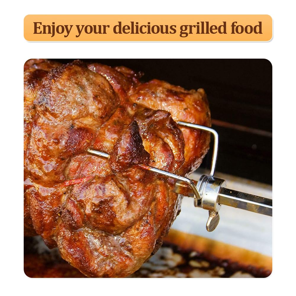 Rotisserie et Gril de Barbecue pour cochons de Lait,Tourner jusqu'à 100 kg de Porc,Set de brochettes électriques Acier Inoxydable pour feu de Camp, Camping pour cochons de Lait et agneaux