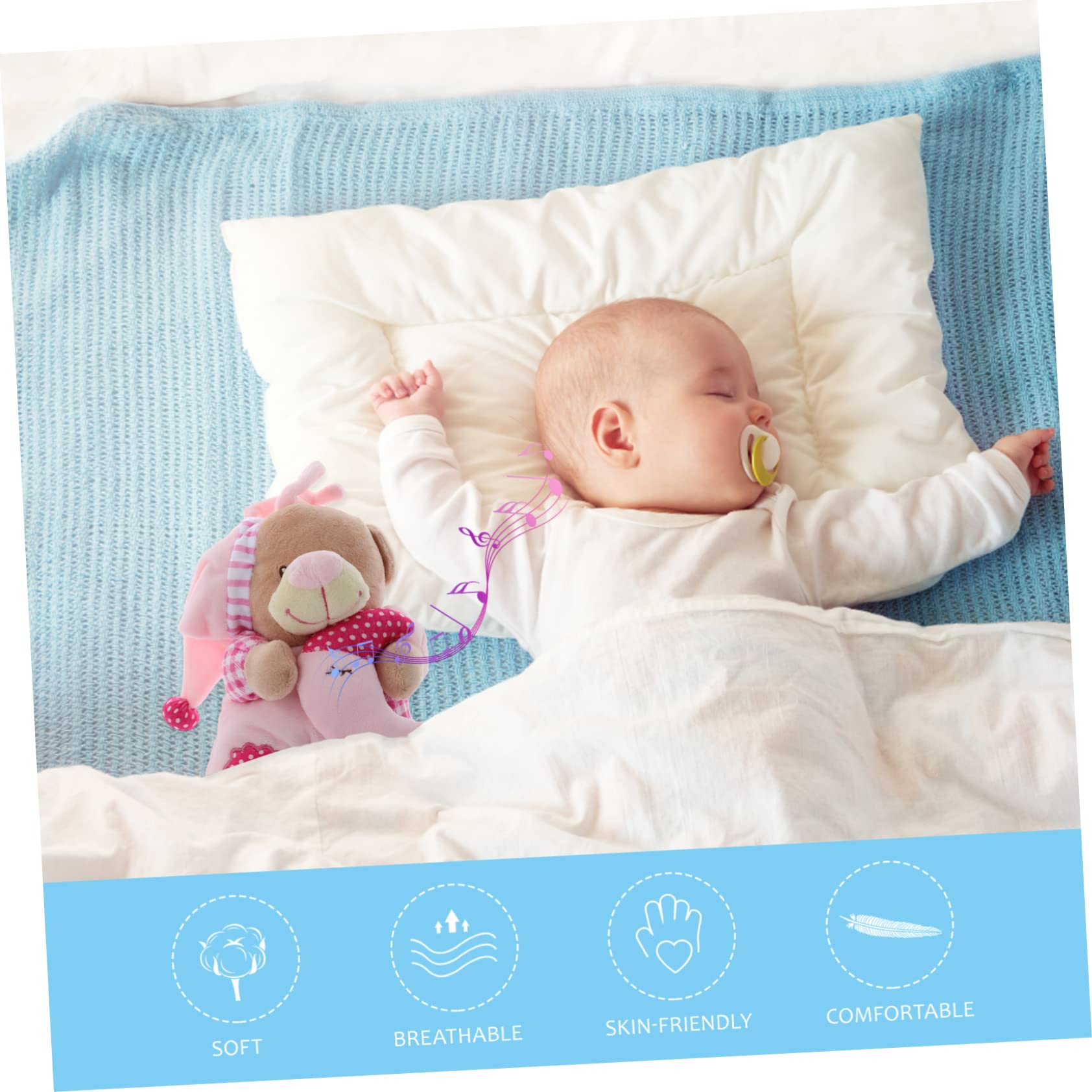 Toyvian 2pièces Doudou Musical pour Ours Apaisant avec Mobile Musical pour Sommeil Et Jeu Berceau