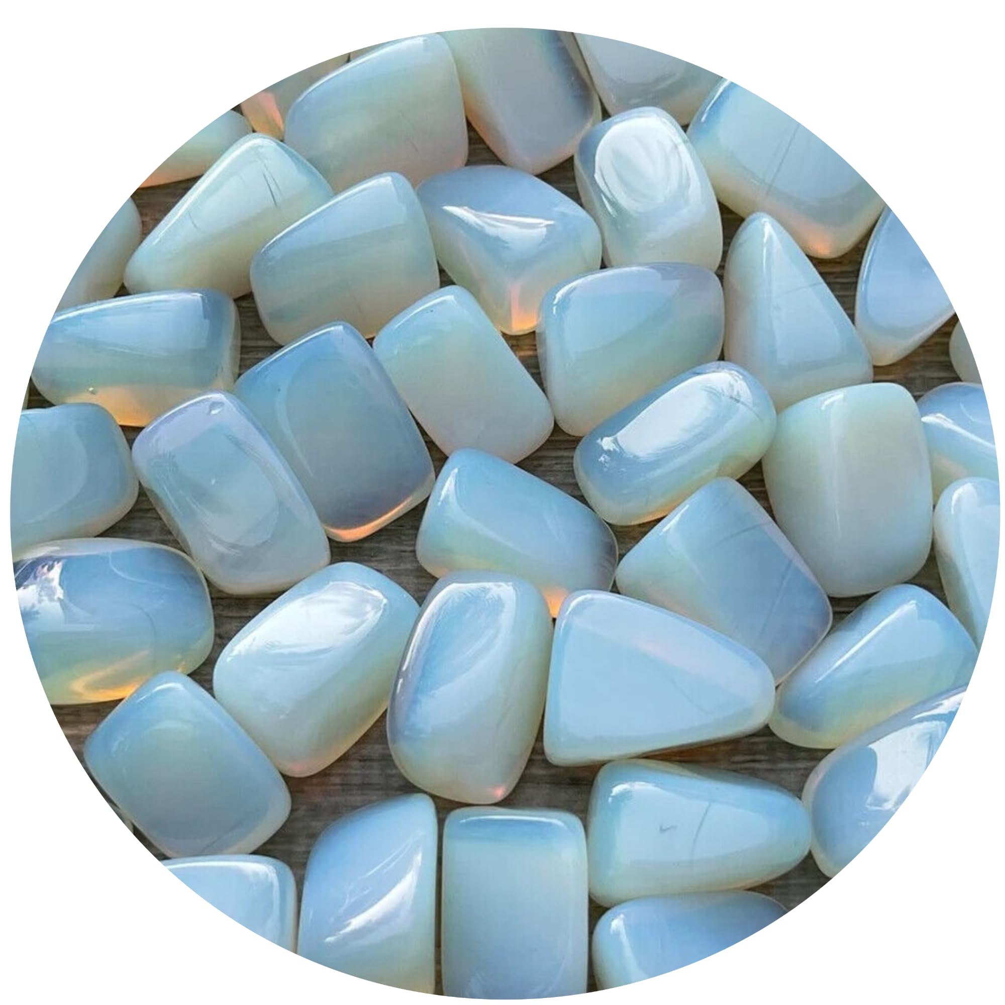 GAF TREASURES 5 Pcs Pink Opal Tumbled Stones, Polished Pink Opal Gemstone, Pink Opal Healing Crystals (Pink Opal)