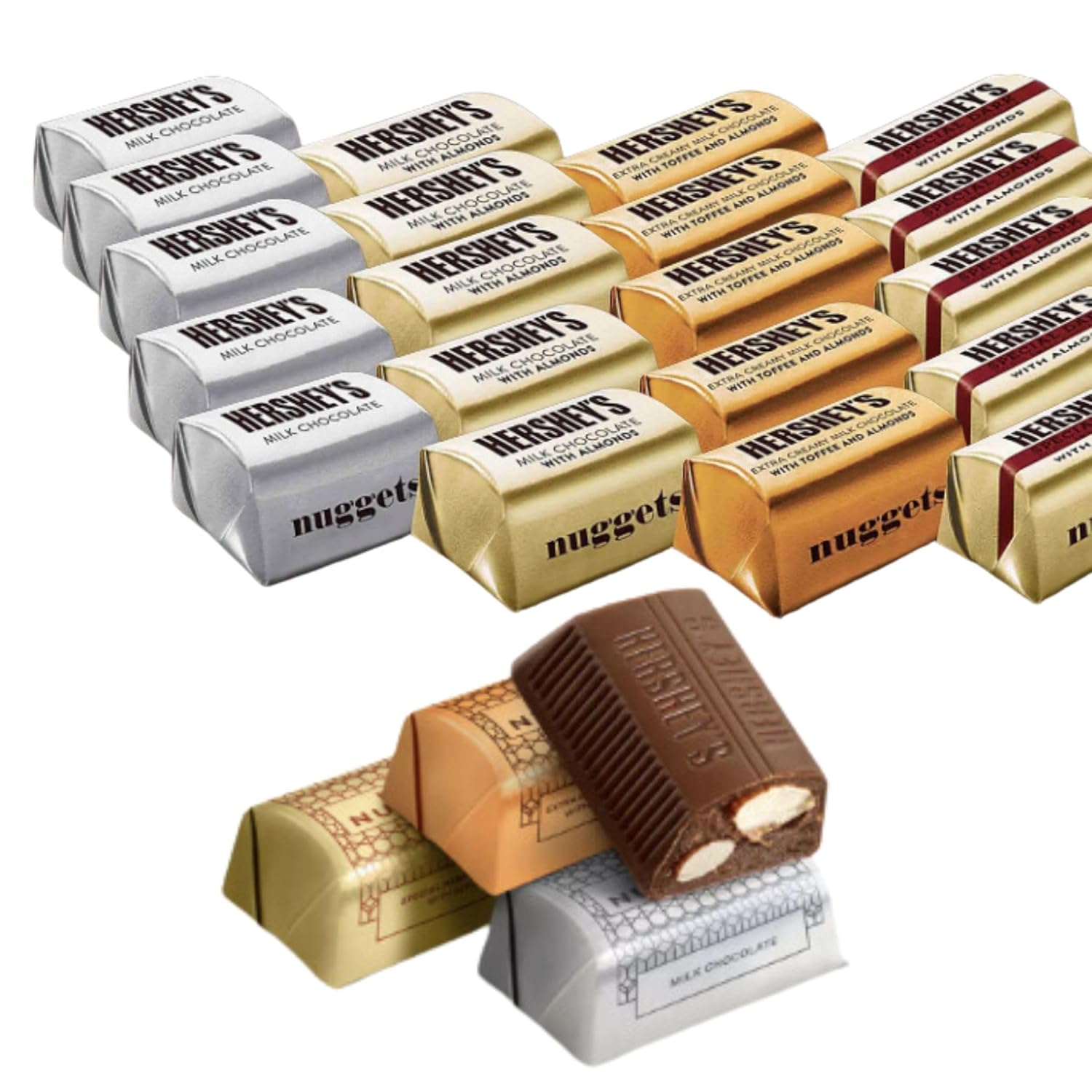 Chocolate Nuggets Assorted, 2 Lbs., Bulk, Foil Wrapped, Perfect for Weddings, Anniversaries, Showers, Corporate Events, Candy Bowls & Buffets, Gifts & More!