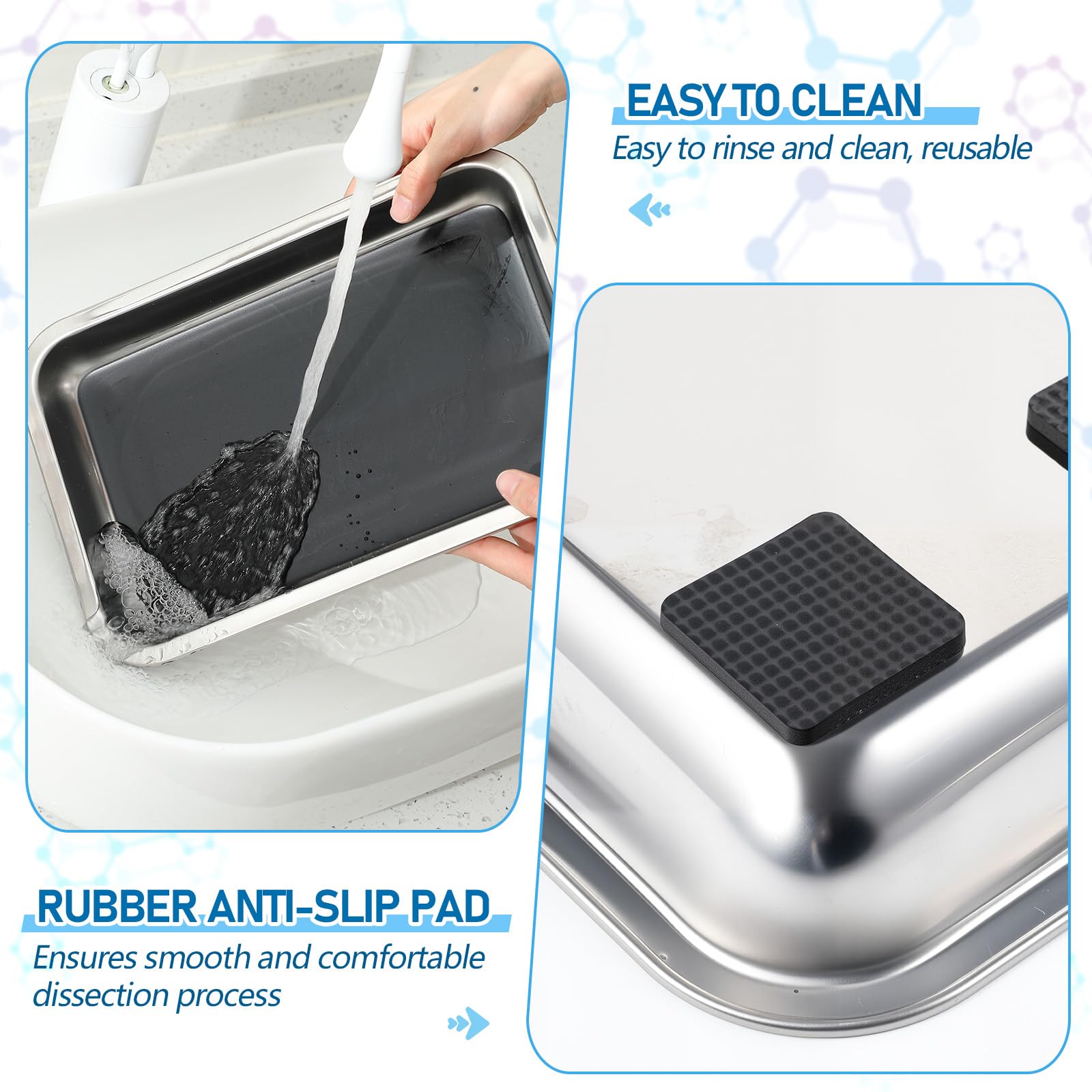 Conelist 8 Set 12.2 x 8.27 Inch Dissection Pan with Wax, Black — Amazon image 3