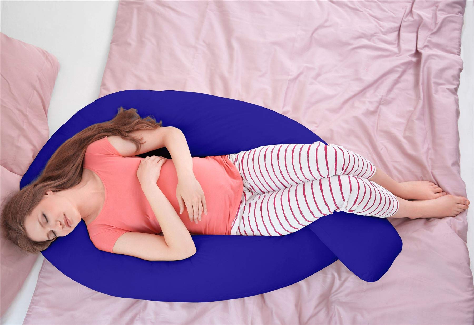 Hometex Pillowcase for 12ft U Pillow (Blue) - Pregnancy Maternity Support