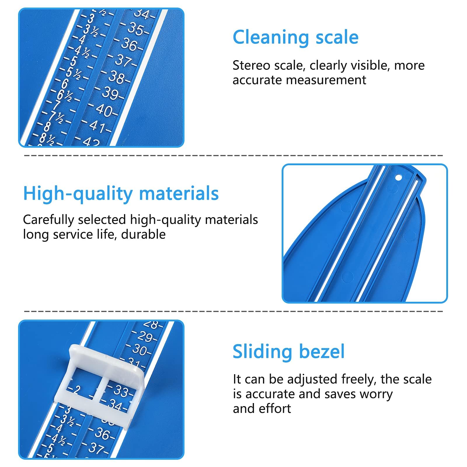 Pedimetre Enfants et Adultes,Mesure Pied Pointure Chaussure Mesurer Tailles de Mesure avec Ruban à Mesurer Pieds Tailles Britanniques 2-12/ EU 18-47 pour Jauge de Chaussure Britannique Azul