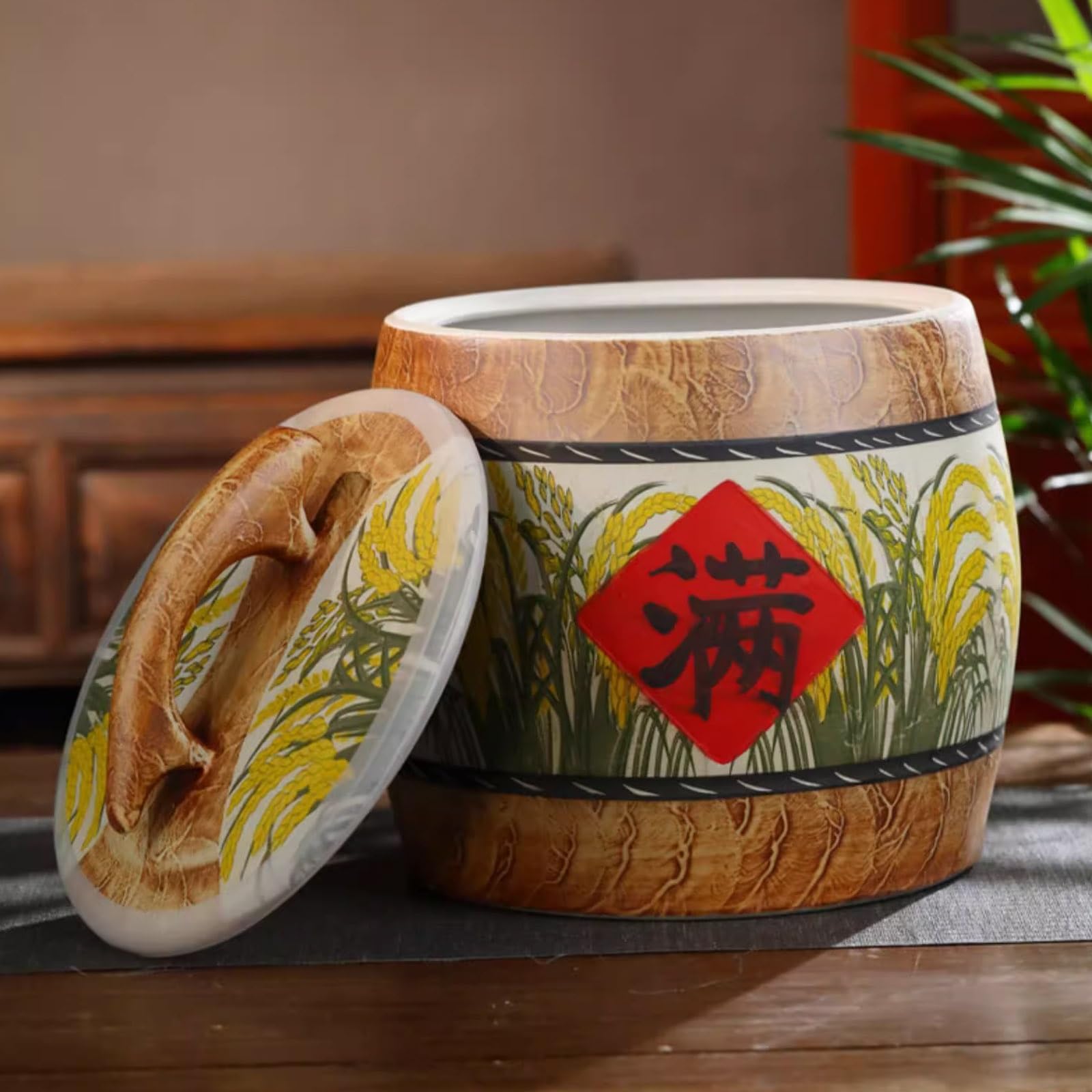 Rice & Grain Storage Container Ceramic Rice Dispenser Rice Storage ...