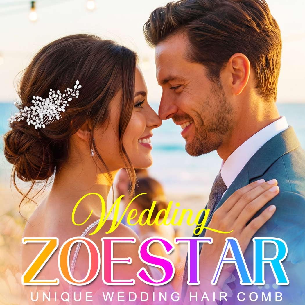 Zoestar Pettine per capelli da sposa con cristalli, accessorio per capelli per donne e ragazze