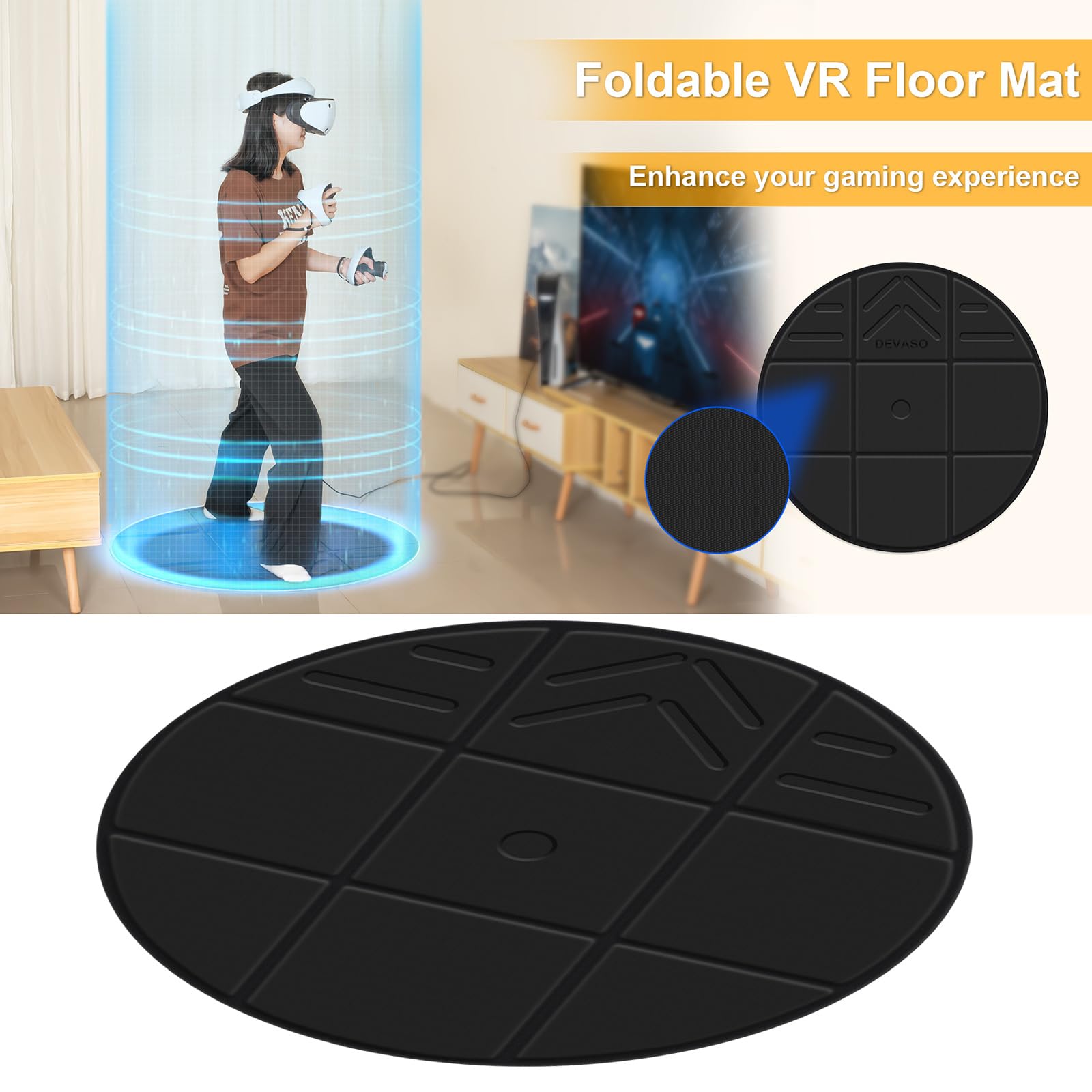 Tappetino Universale Tappetini Antiscivolo Cuscino Portatile Cuscino da Gioco Sportivo in Pelle PU per Realtà virtuale per interruttori Simulazione Movimento