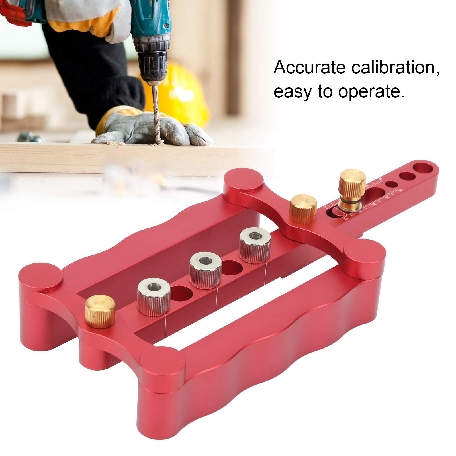 Guía de perforación, localizador de punzón de carpintería, localizador de punzón de punzón ajustable para carpintero bricolaje muebles de trabajo de madera