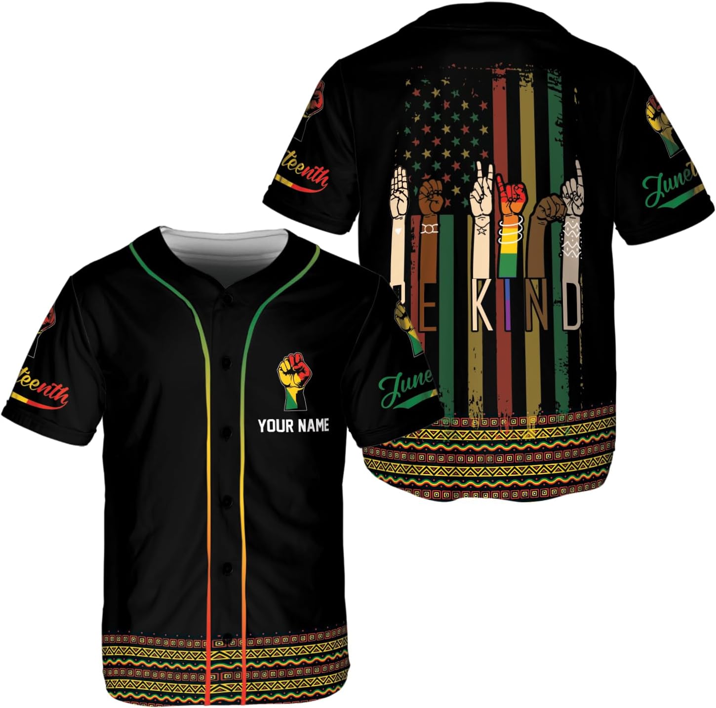 ThuhaTree Store Personalized Black Pride Baseball Jersey XS-5XL, Womens Black Pride Baseball Jersey (Style 1)