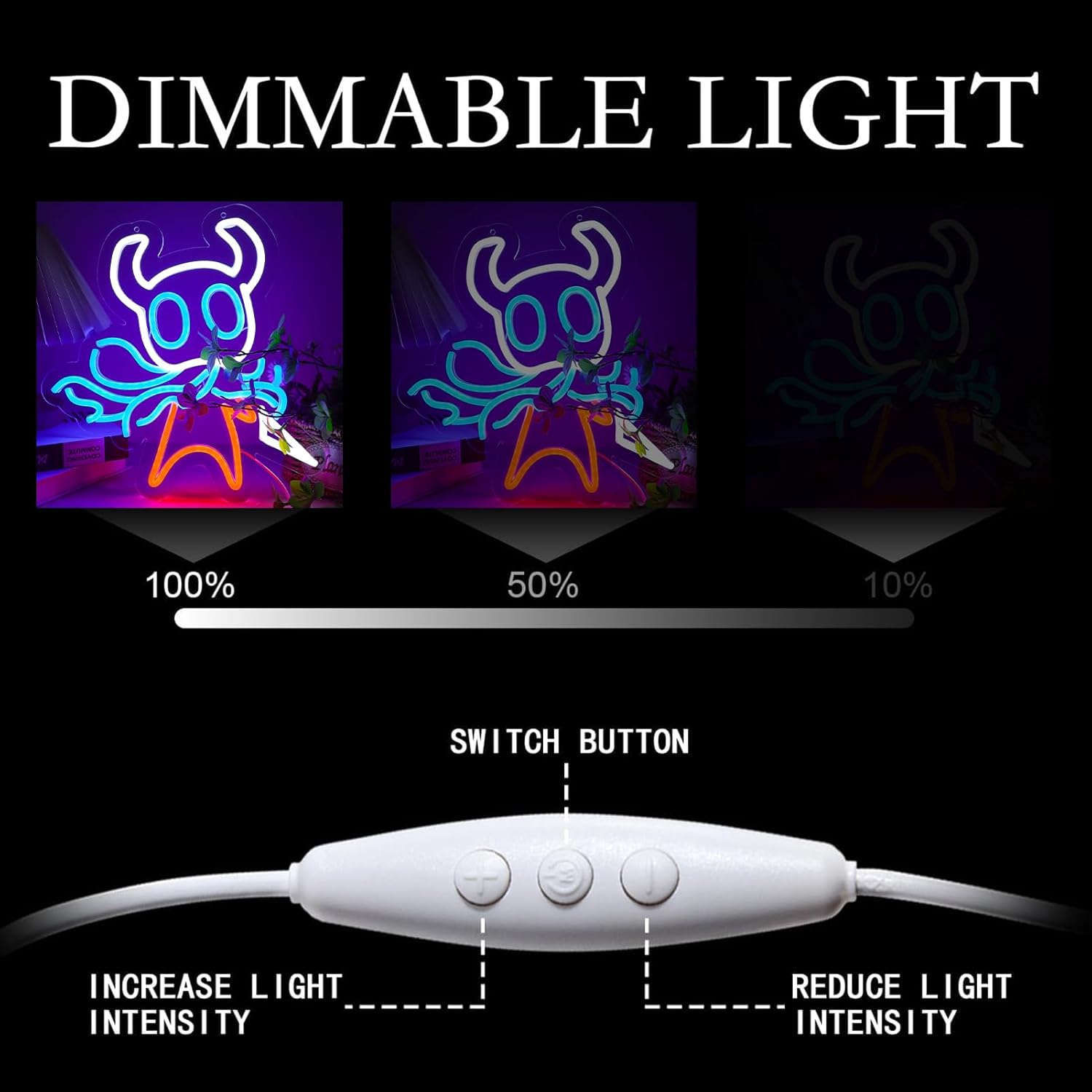 Knight Neon Sign，LED Neon Light Up Sign for Wall Art Decor，Gifts for Teen Boys、Teenage Girls、Game Player