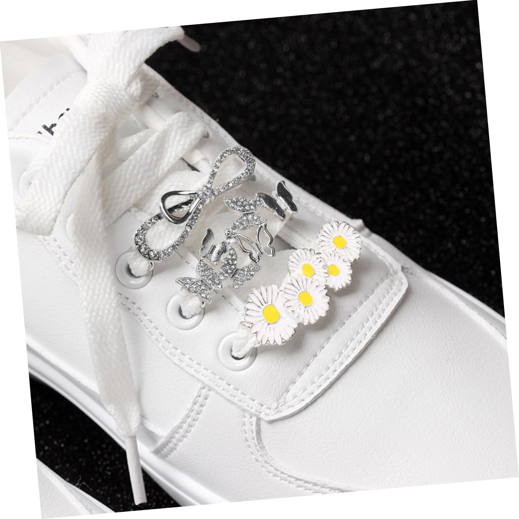 SHERCHPRY 21 Sztuk Sznurowadło Klips Do Przycinania Rhinestone Klamry Do Butów Daisy Klipsy Do Butów Shoe Bling Klipsy Ozdoba Do Butów Uroki Dziewczyny Sneaker DIY Sznurowadło Uroki