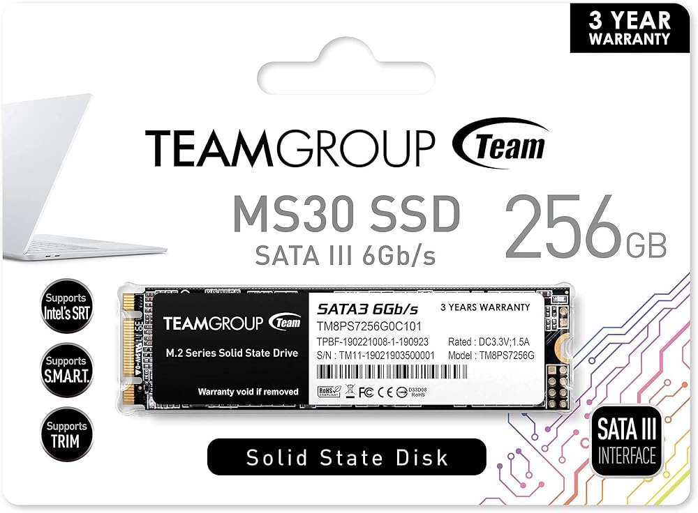 TEAMGROUP MS30 256GB SATA Rev 3.0 (6Gb/s) M.2-2280 Internal Solid State Drive thumbnail 2