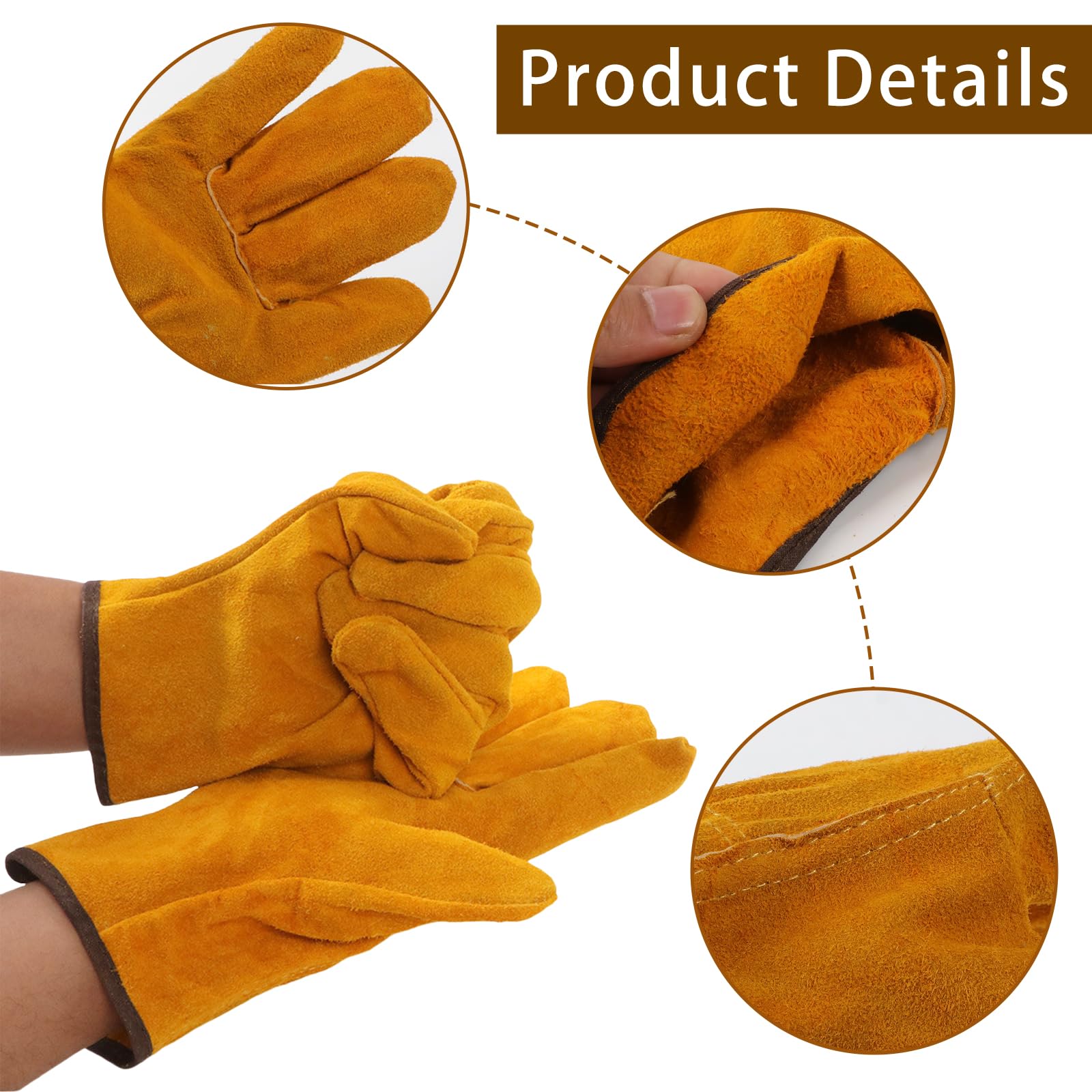 MUNSKT Gardening Gloves for Men Women Thorn Proof Comfortable Breathable Leather Multi Heavy Duty Rigger Protective Gloves with Strong Grip for Garden Yard Mechanic Welding - Image 3