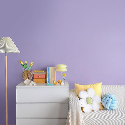 Vista 22 de HeloHo Papel tapiz de color azul claro sólido de 118 x 15.7 pulgadas, papel de pared con textura mate, autoadhesivo, extraíble, impermeable