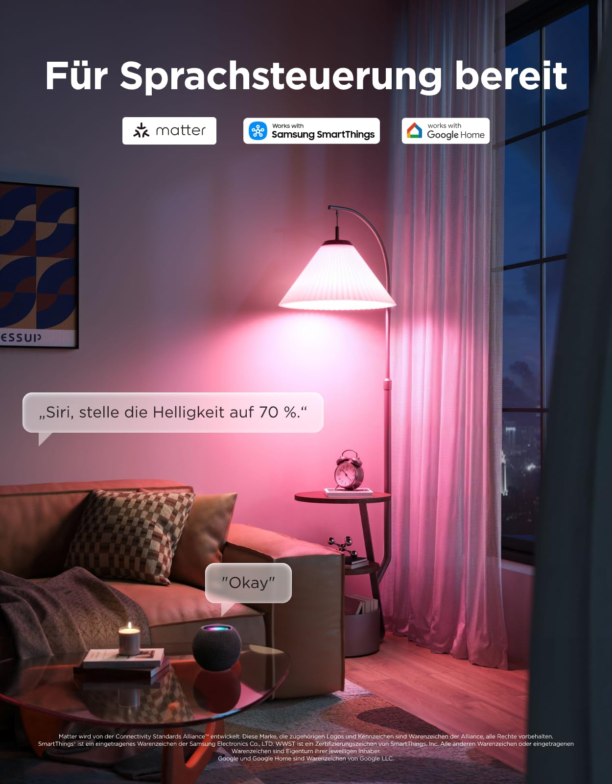 Govee Smart Glühbirne E27, 1600LM RGBWW LED Lamp App dimmbar, 64+ Szenen, Kompatibel mit Matter, Alexa, Google Assistant und SmartThings, Smart Bulb A21 Synchronisierung mit Musik, CRI 90, 1 Stück
