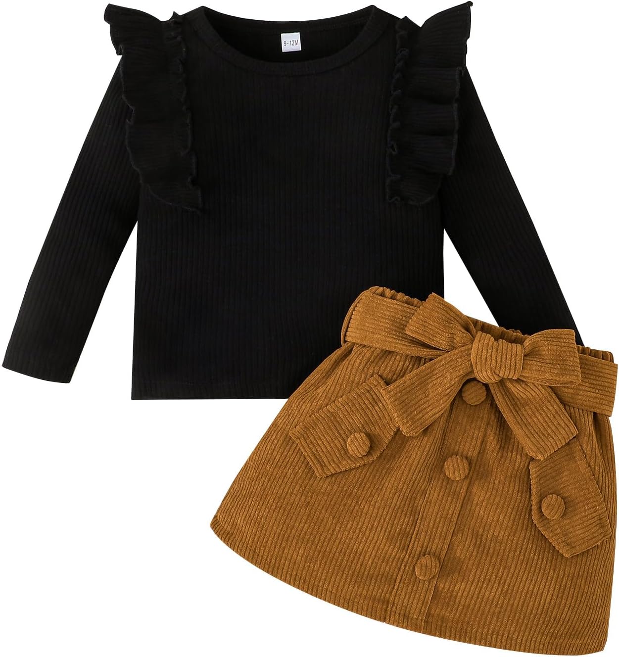 ChuYuKu Toddler Girl Clothes Fall Winter 2Pcs Baby Girl Outfits Sweater Skirt Set Belt Plaid Dress for Girls Fashion