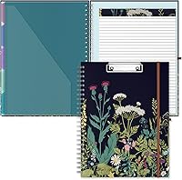 Vista 10 de Hongri Portapapeles Folio con libreta forrada recargable, carpetas de 8.5 x 11 con 10 bolsillos de almacenamiento, portafolio espiral, tamaño 12.8 x