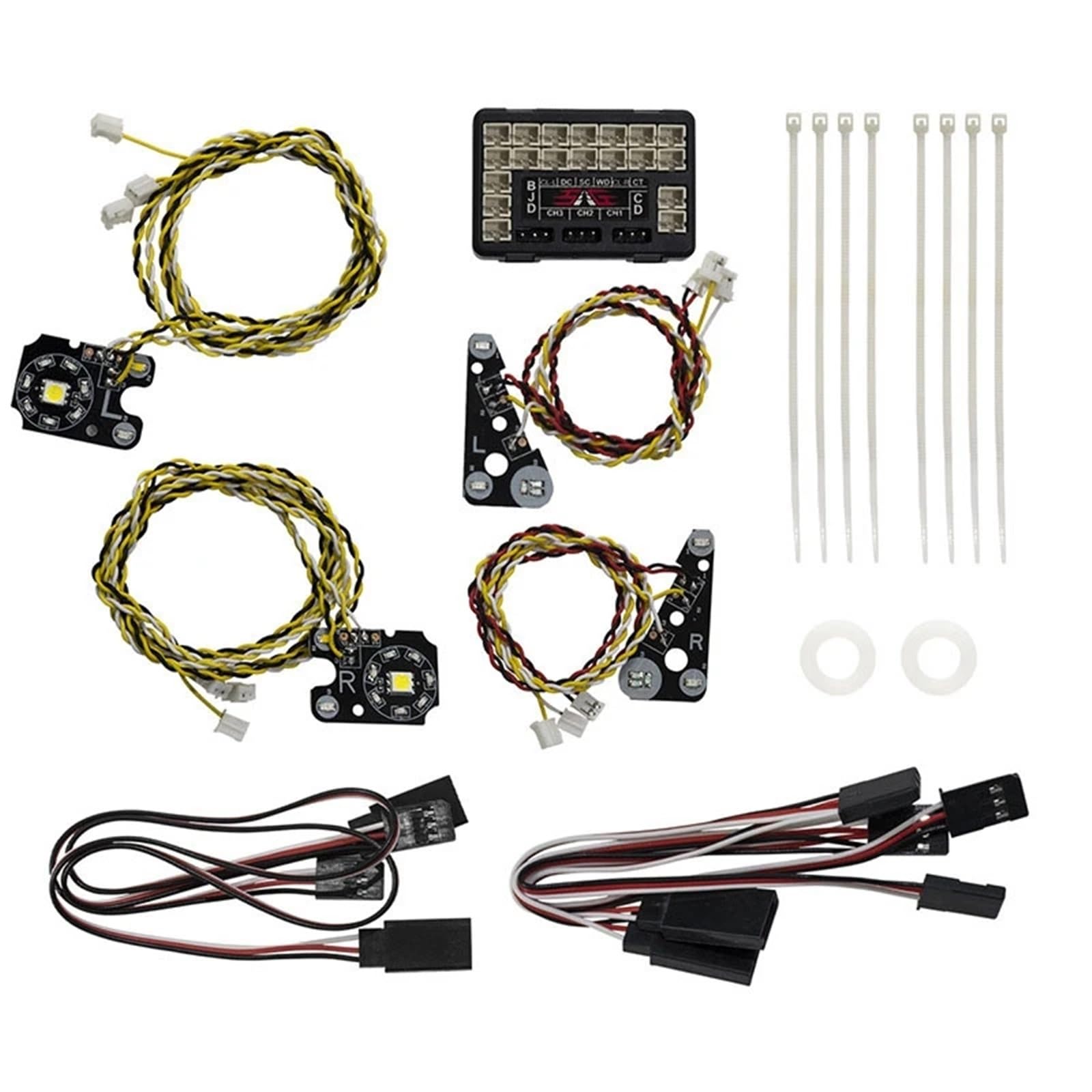 Luci a Modello RC Compatibile con per traxxas TRX-4 per Defender 1/10 RC Crawler Auto Luci Posteriori Anteriori IC Lampada Gruppo Kit Sistema di Illuminazione Luce Anteriore