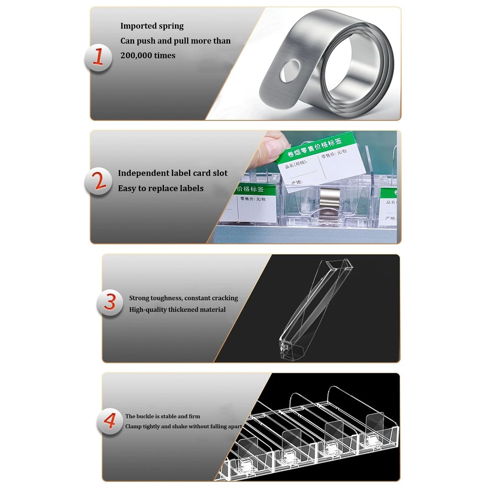 Wandmontierter Convenience Store Zigarettenregal，automatischer Zigarettenschieber-tablett-Tabak-ausstellungsstand，einzelhandelsgeschäft Acryl Auto Push Zigarettenschachtel Rack