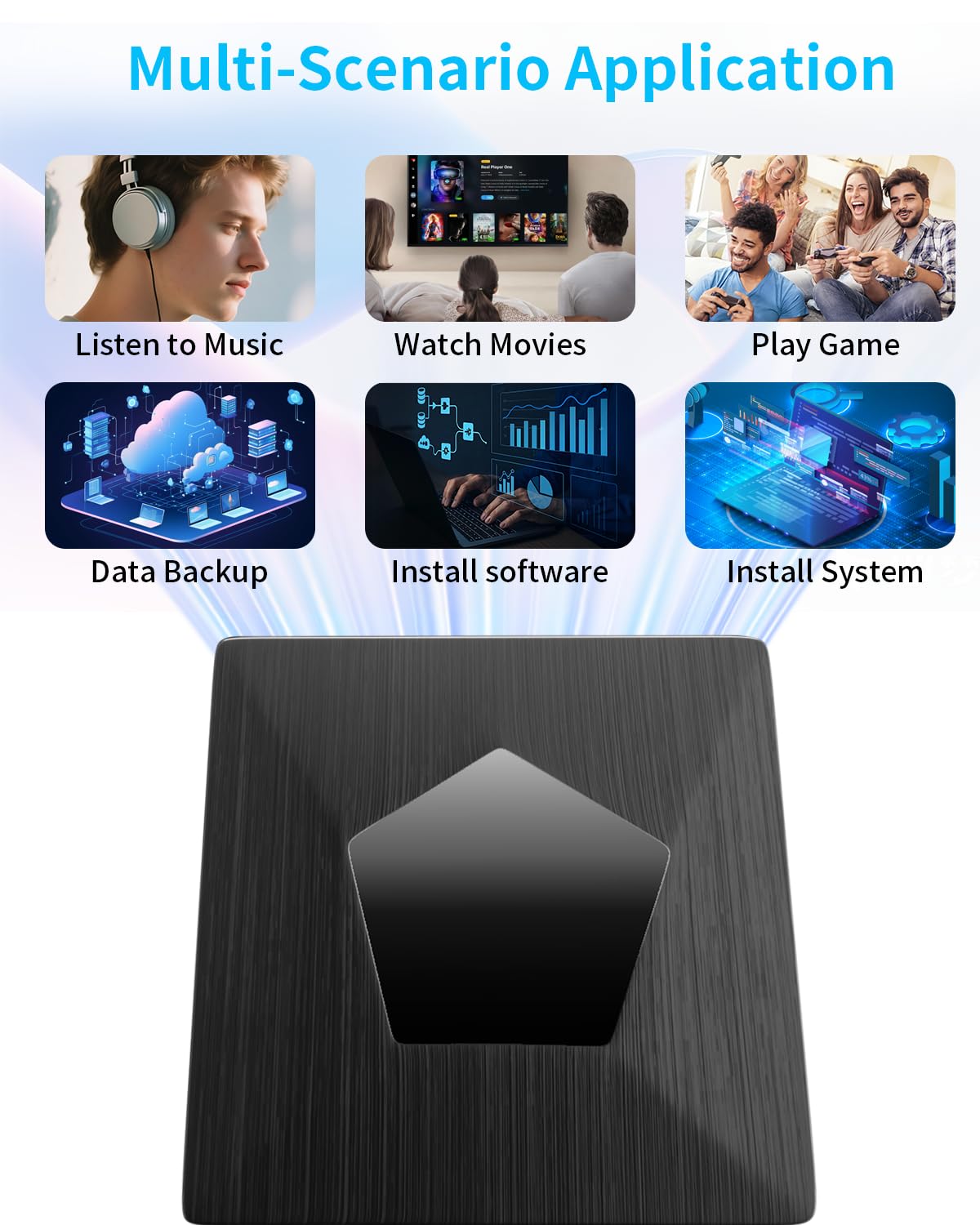 Lecteur Blu-ray externe, graveur Bluray externe avec USB 3.0 et Type-C, lecteur CD DVD externe Blue Ray, graveur Bluray pour PC, lecteurs Blu-ray externes USB pour Windows XP/7/8/10/11 MacOS