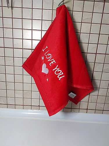 Miniatura 9 de Happy Valentine's Day Red Love Heart Toalla de mano para el día de San Valentín, cocina, baño, grifo de baño, toalla de toalla con punta de dedo Be