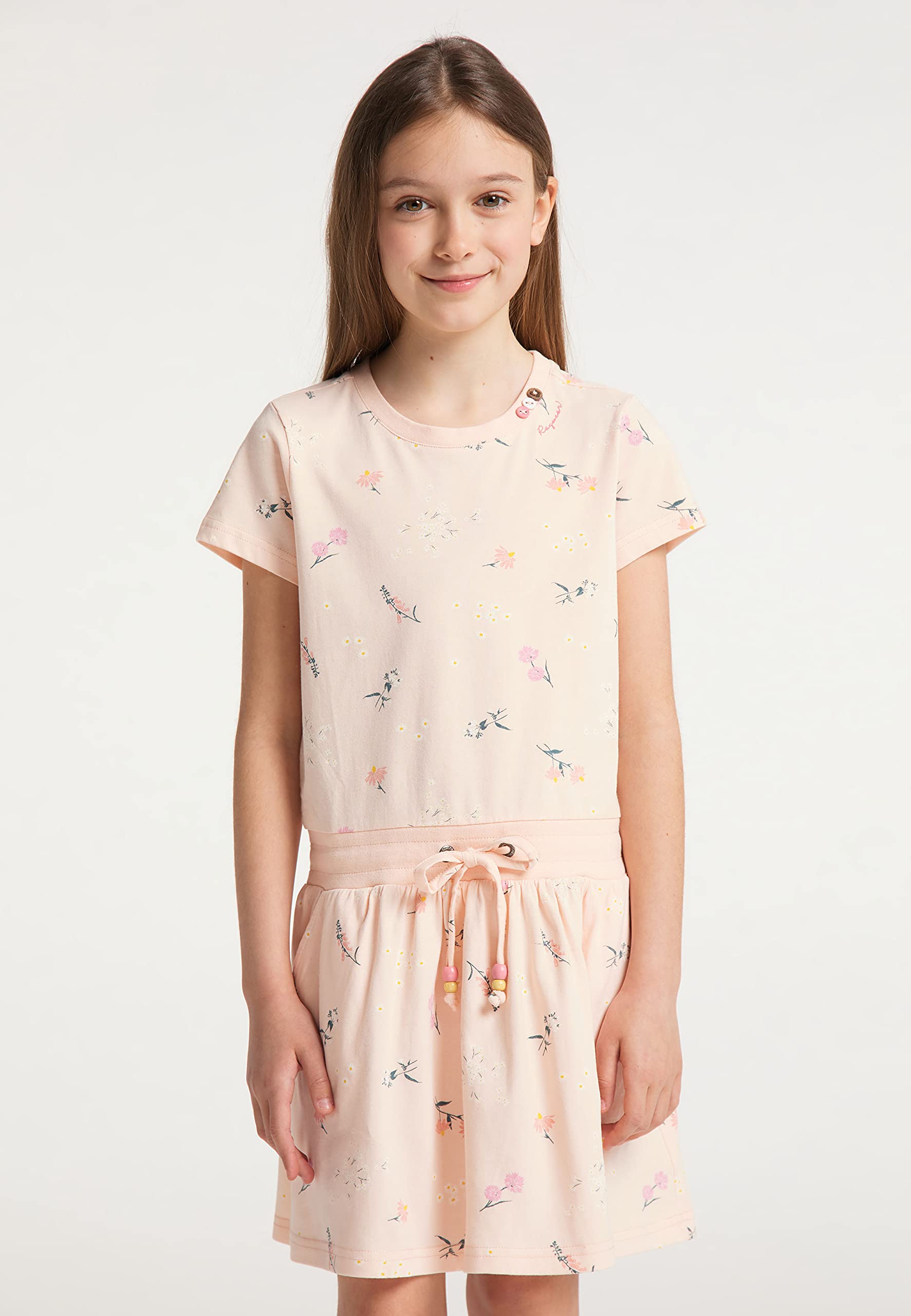 Ragwear Mädchen Kleid MAGY Flowers Kurzarm mit Blumen Print in sommerlichen Farben