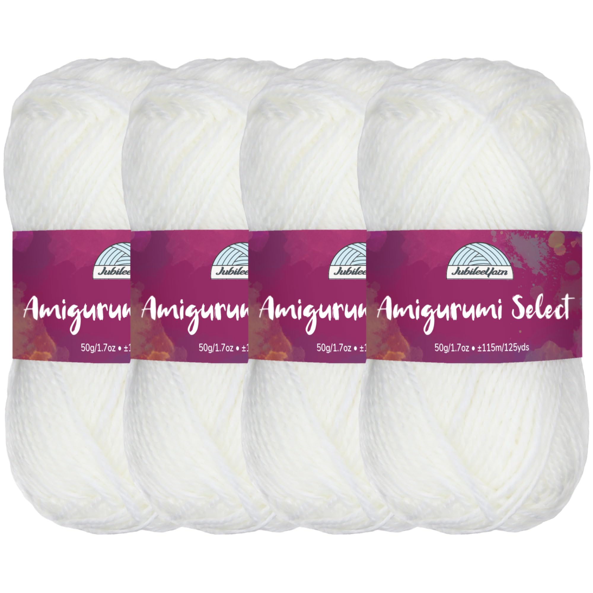 Amigurumi Select 100% Acrylic Craft Yarn Skeins Crochet and Knitting Projects - Acrylic Fingering Weight - Daisy - 4 Skeins