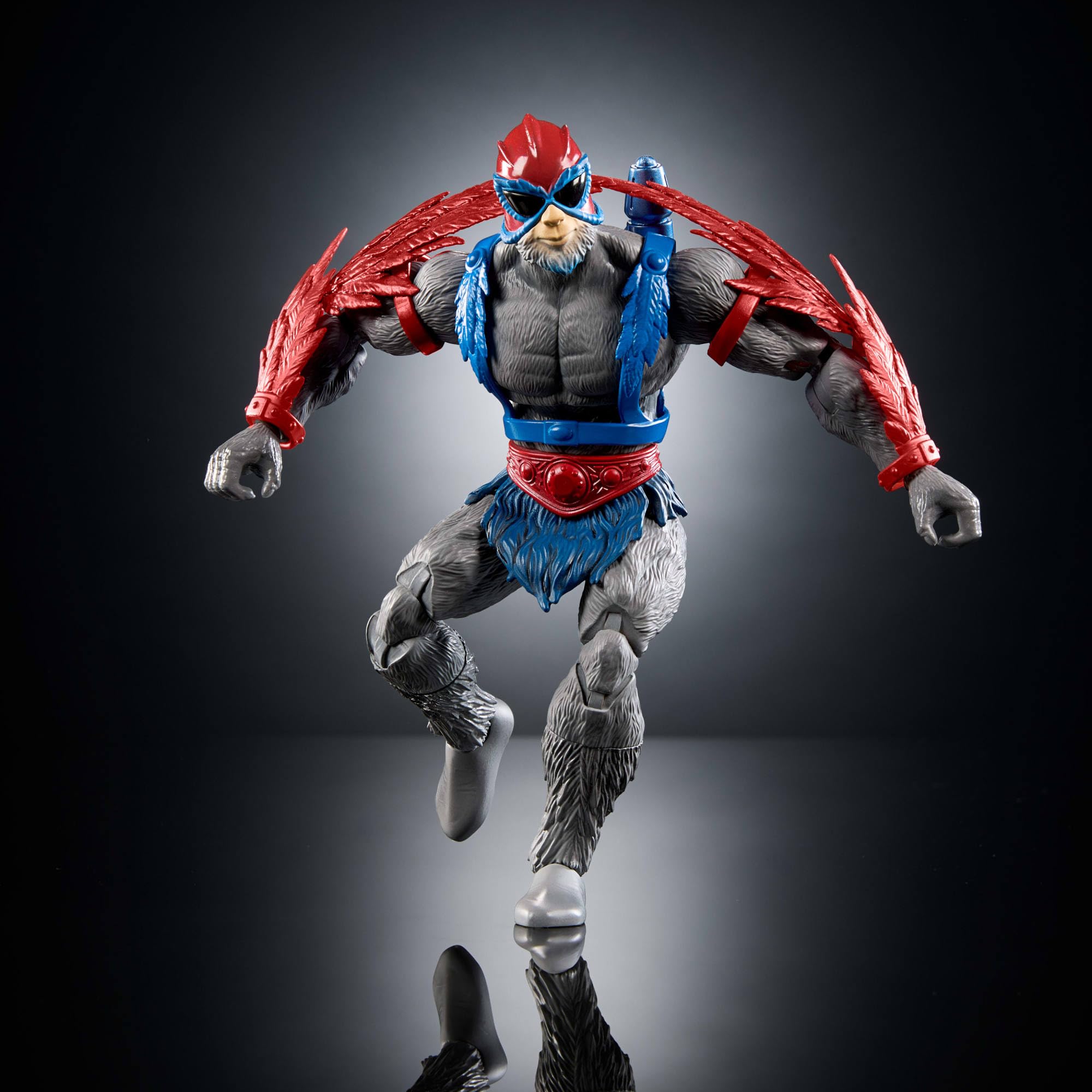 Masters of the Universe Masterverse - Stratos Collezione Vintage, action figure con 30 articolazioni, leader eroico degli uomini uccello con accessori, giocattolo per bambini, 6+ anni, JBP96