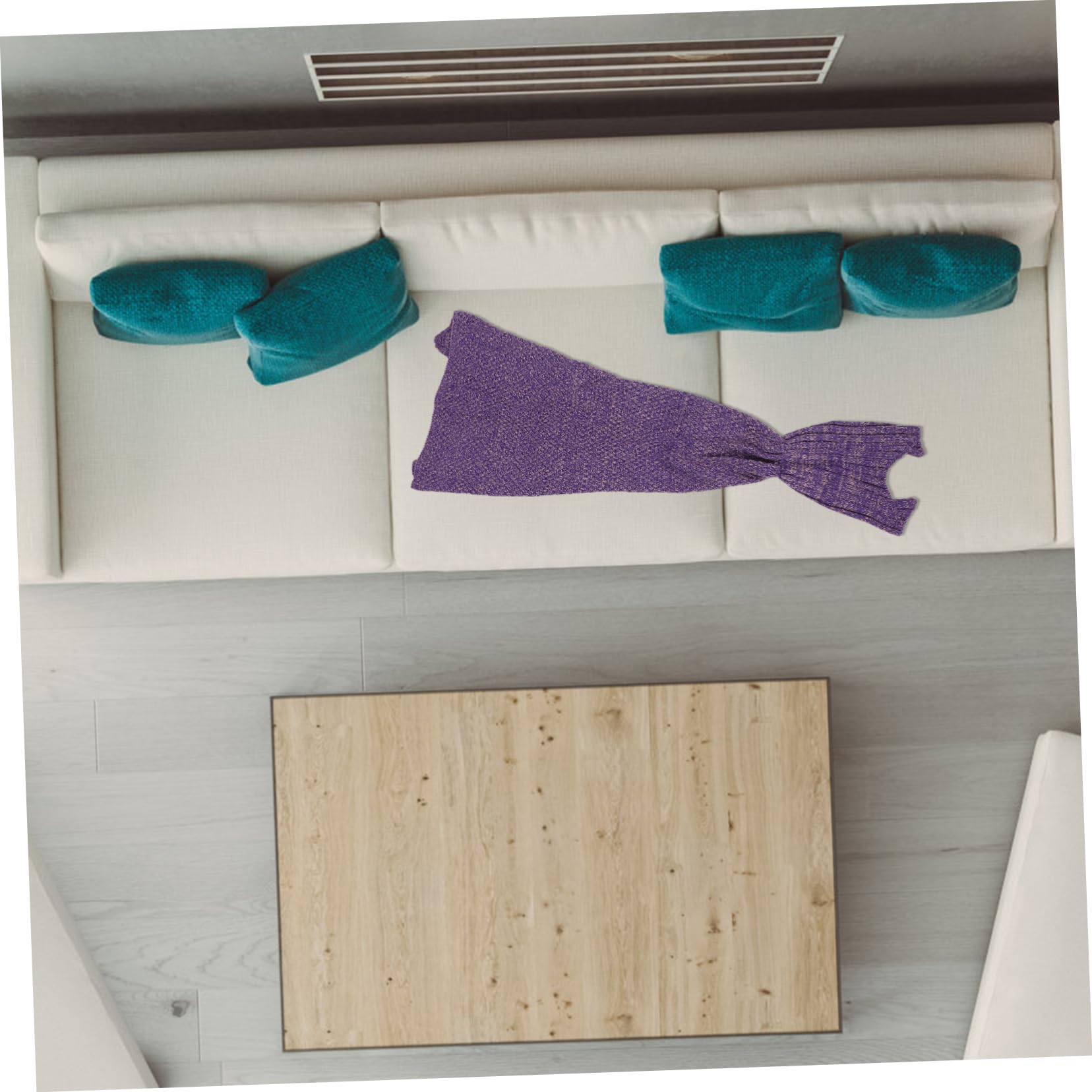 TIDTALEO Blanket Mermaid Crochet Kids Tail Blanket Mermaid Tail Blankets for Kids Sleep Bag Cover Acrylic Fiber Purple