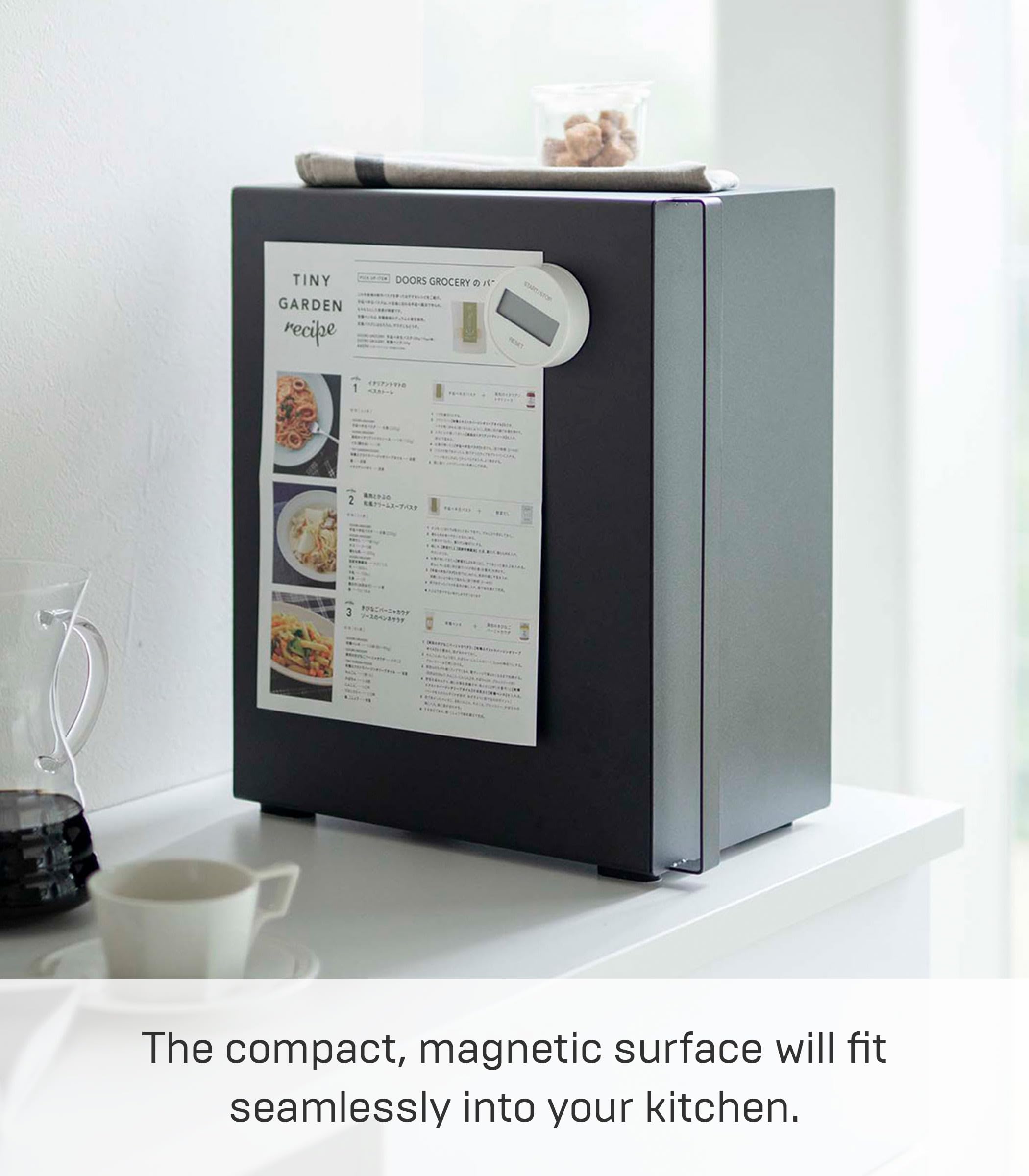 YAMAZAKI 5681 TOWER Bread Case Tall, black, Steel, 22 x 34.5 x 41 cm