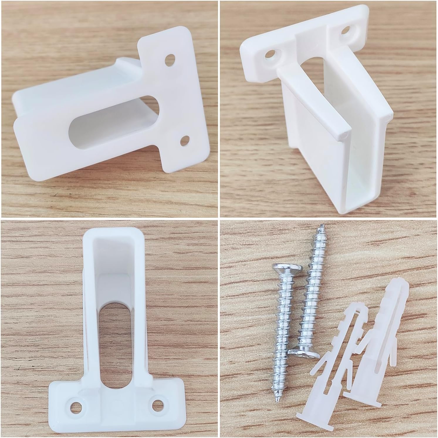 6 Pcs Wire Shelf End Brackets 7016 White Plastic Wall Mount Closet Shelves Brackets Wire Shelf Corner Support Bracket for Shelves Closet,