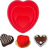 Vista 8 de 3 moldes de silicona en forma de corazón, moldes antiadherentes de silicona para tartas de 3 capas para hornear, moldes para tartas de queso