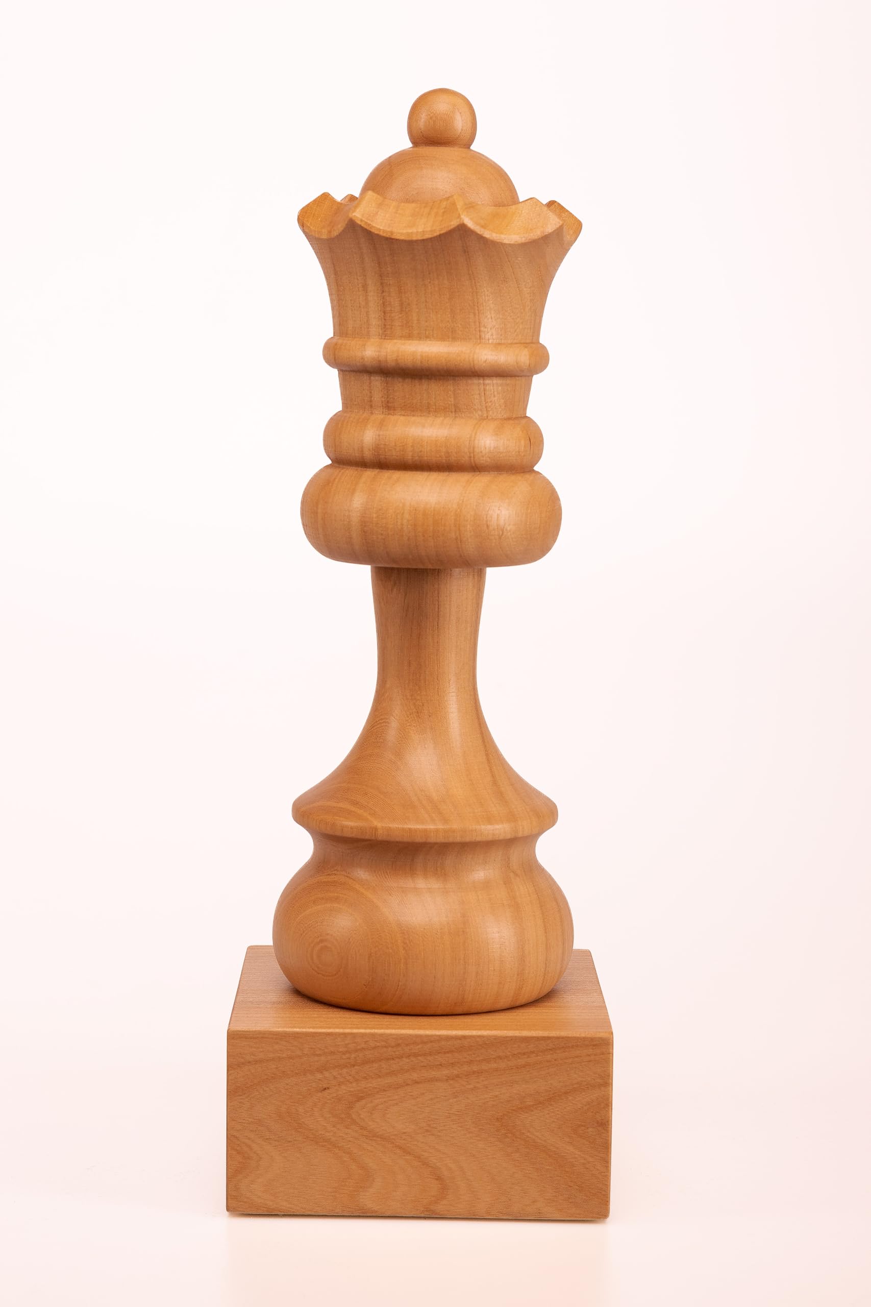 Sunrise Chess & Games - Trophée d’échecs en Bois Dame Blanche - Trophée décoratif en Bois sur Socle Stable pour Tournois et récompenses