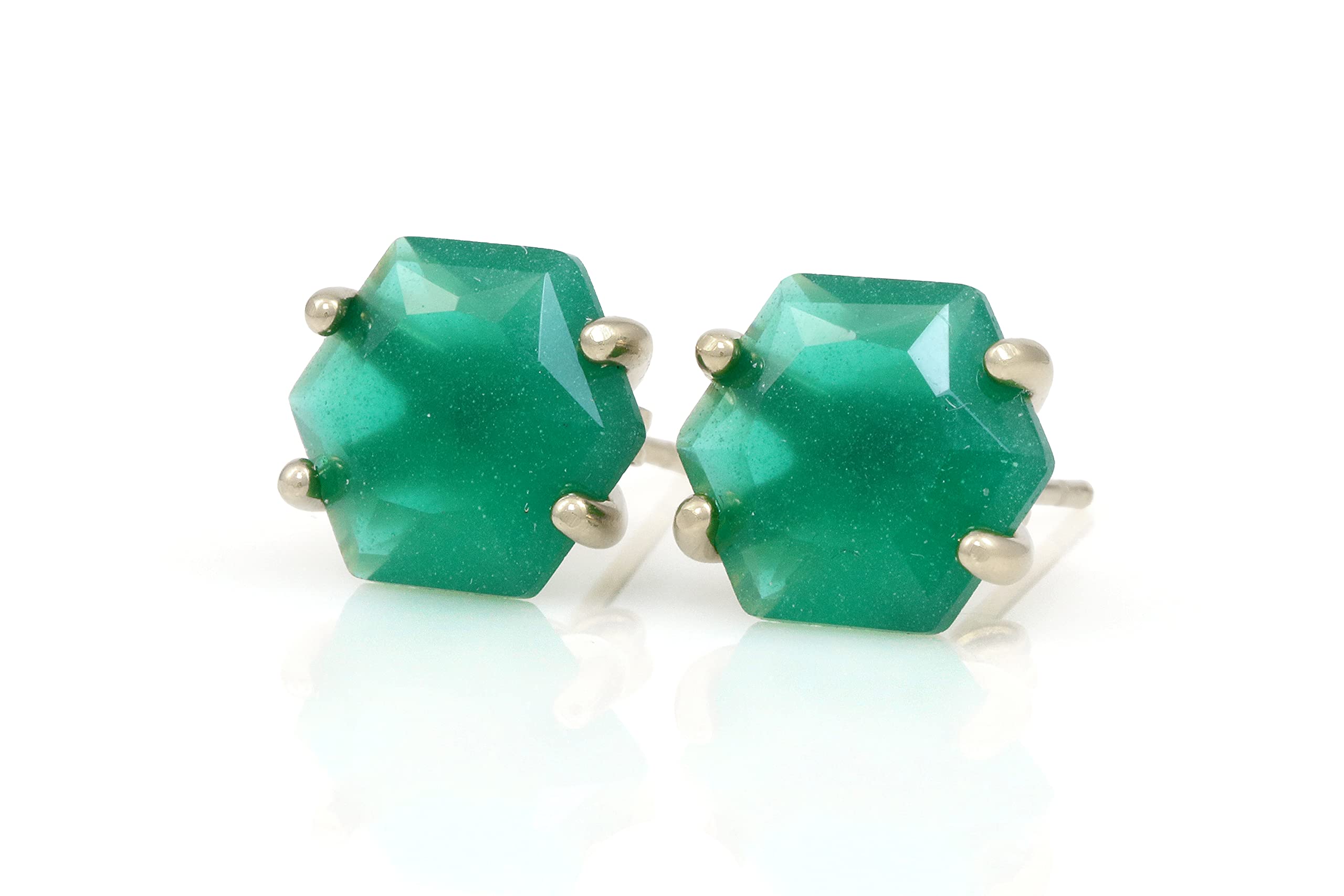 Splendidi Orecchini Onice Verde Perno - Orecchini Eleganti Pietre Gemma - Orecchini Sposa, Orecchini con Pietre Nascenti, Orecchini Vintage, Orecchini per Tutti i Giorni - Orecchini Donna Fatti a Mano
