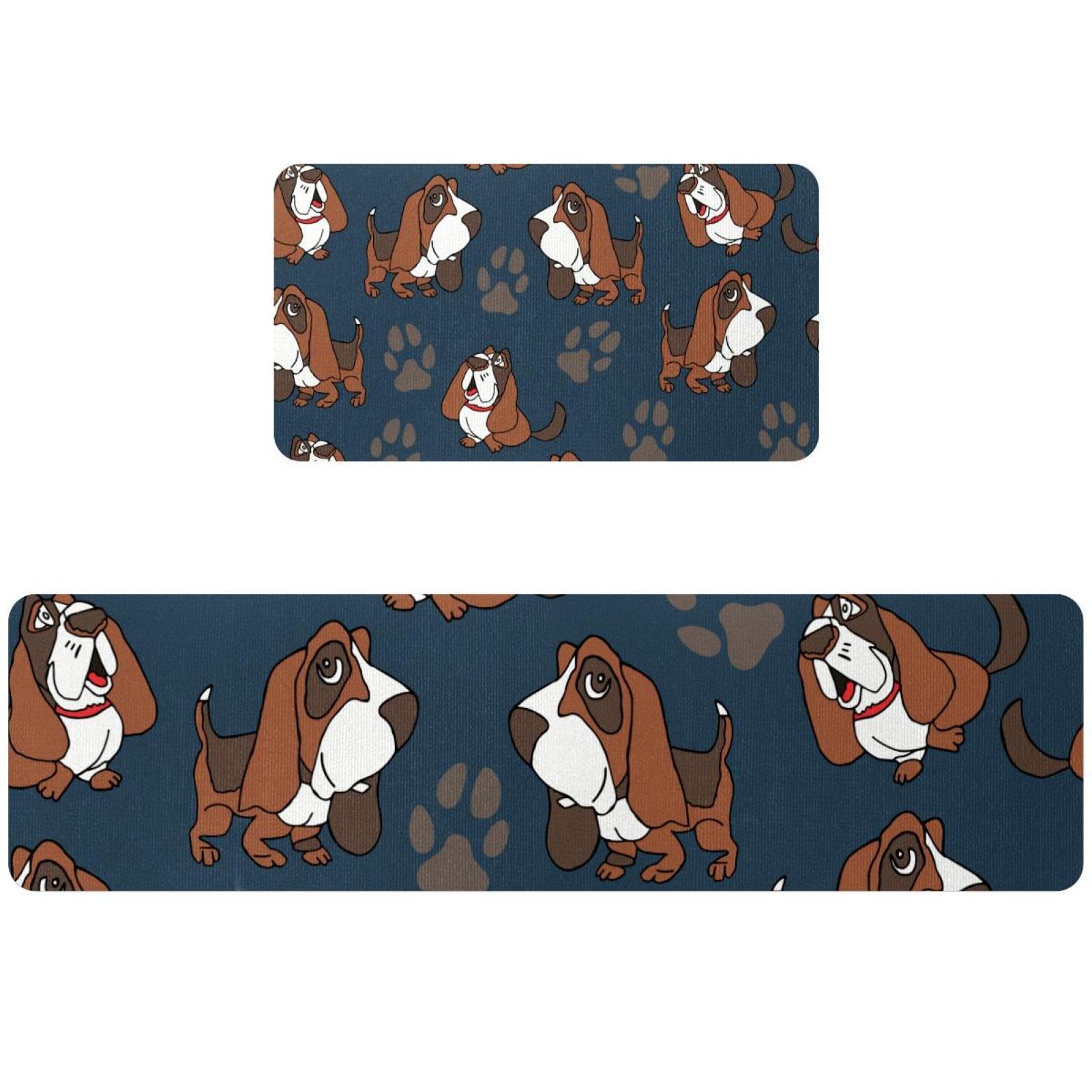 Tapis de cuisine motif basset hound antidérapants et lavables pour protéger votre sol