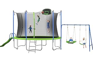 Trampoline with Slide and Swing Set: Add Bouncy Thrill to Your Backyard!