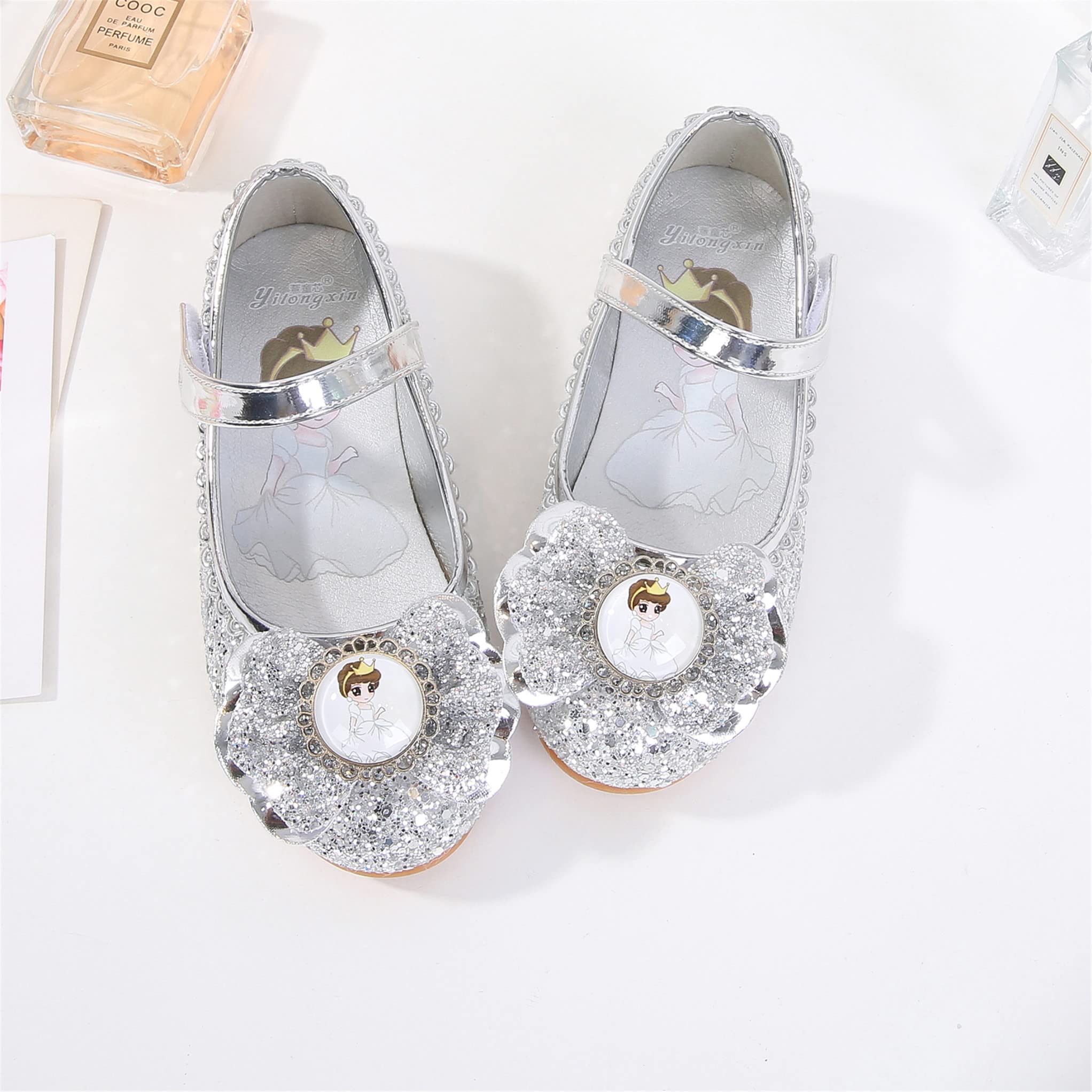 YONIER Scarpe Principessa Bambina Ballerine Bambina Scarpe Brillantini Frozen Bimba Partito per Ragazze Ballerina per Cerimonie e Occasioni Speciali