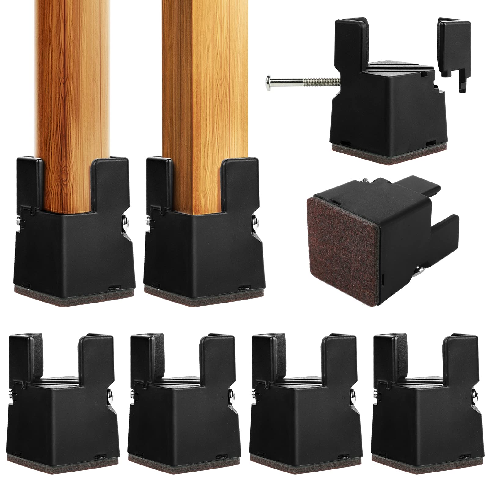 Buy INFTYLE Adjustable Bed Risers 2 Inch, Chair Risers with Screw Clamp