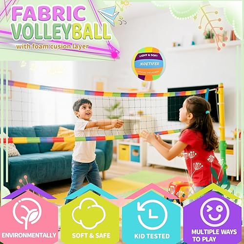 Miniatura 4 de Pelota de voleibol suave, tela súper suave, para práctica en interiores, segura y silenciosa, para niños, jóvenes, principiantes, juegos de práctica