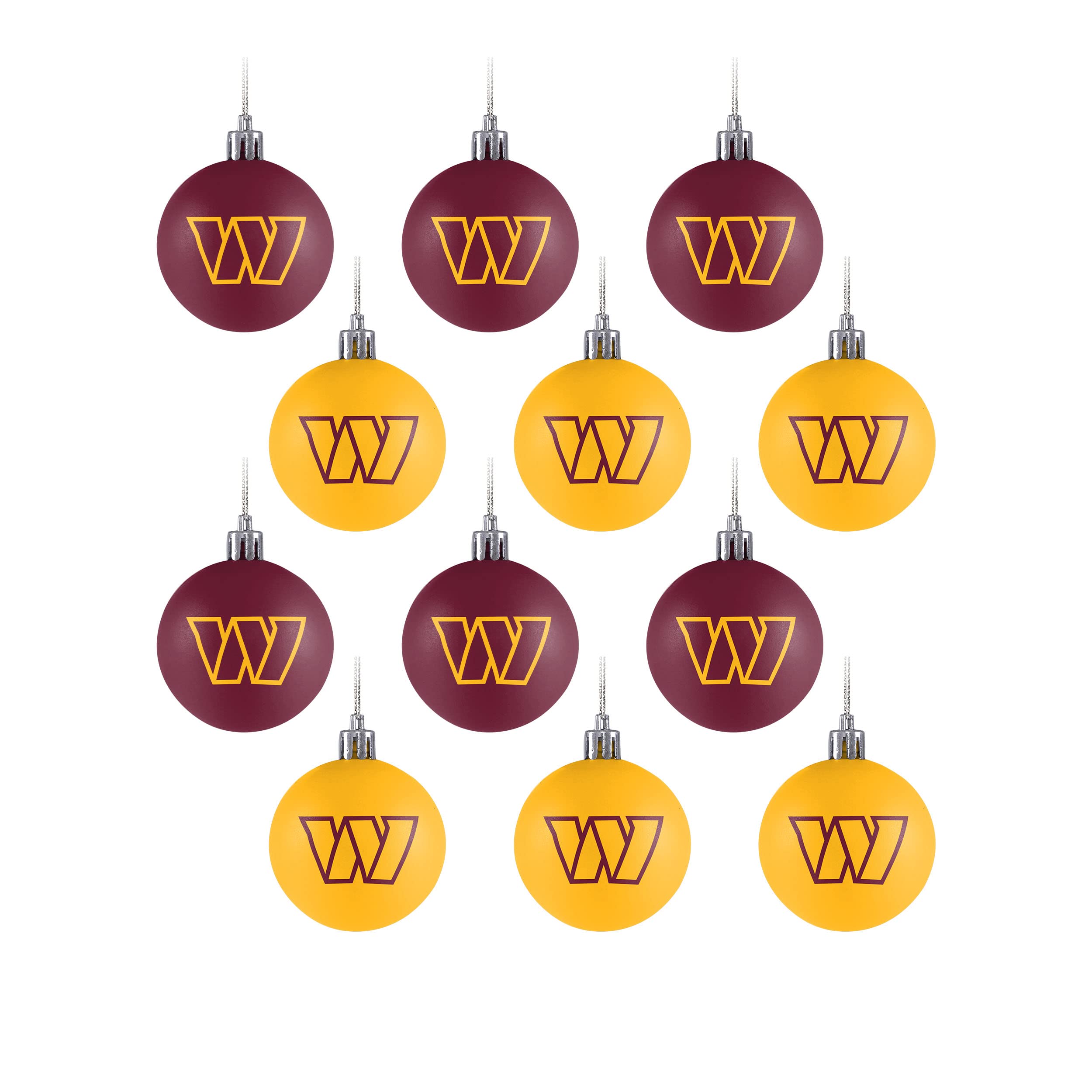 FOCO NFL Team Logo 12-Pack Ball Hanging Tree Holiday Ornament Set