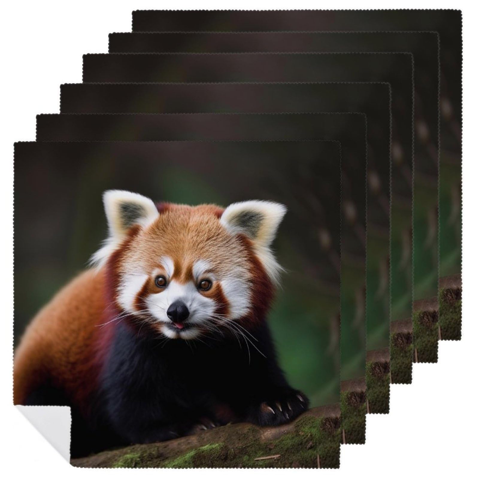 Servilletas de tela de panda rojo, tejido lavable y opción desechable de alta resistencia