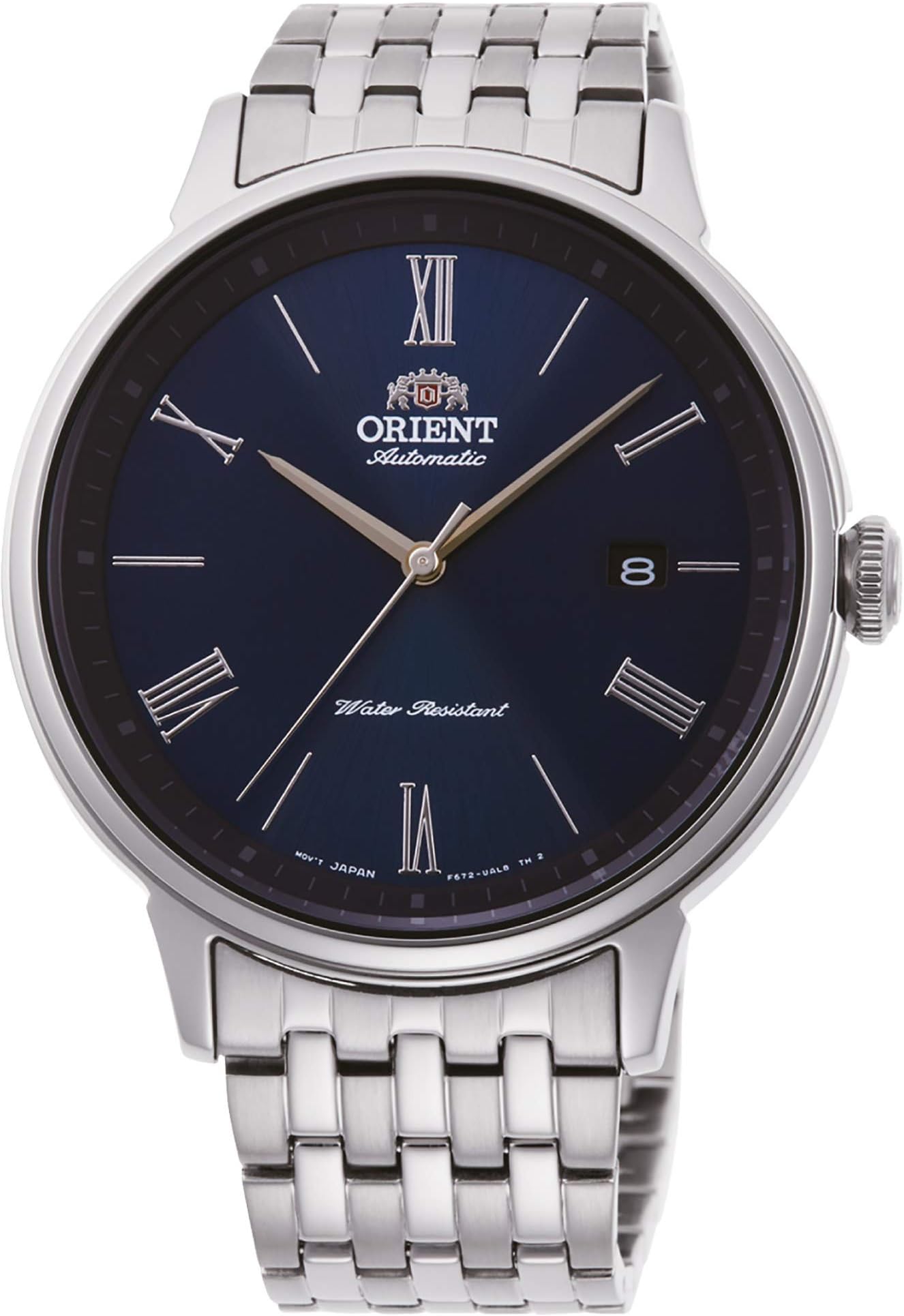 Orient RA-AC0J03L10B Symphony Roman Contemporary Automatic Watch for Men, 42 mm Case Size, Silver/Blue