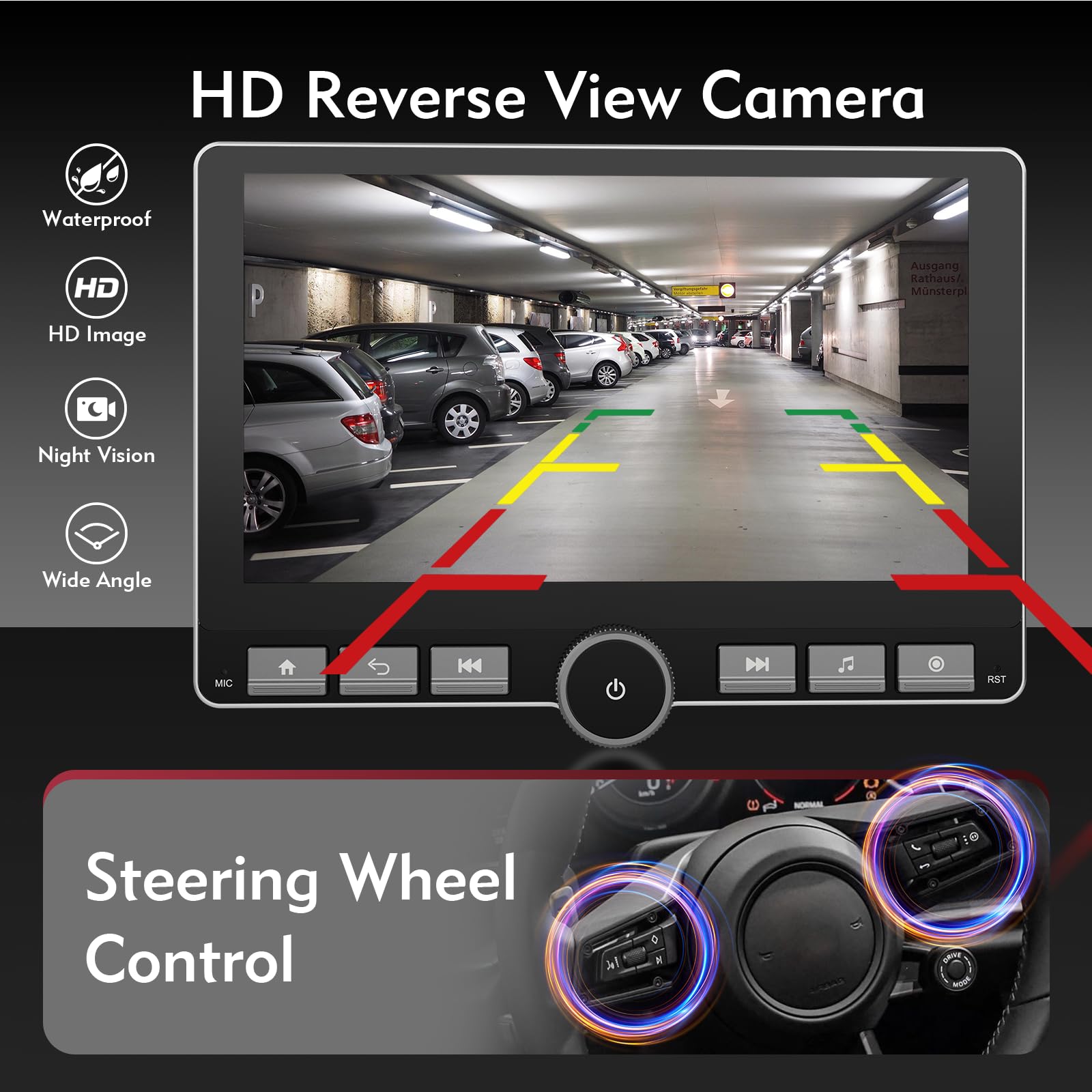 Haudio Autoradio Girevole 360°, 1 Din DSP Car Stereo, Schermo IPS da 10,1 Pollici Carplay e Android Auto, Car Play con Camera Posteriore,Mirror Link,Controllo Vocale Radio AM/FM/RDS con Pulsante 2+64G