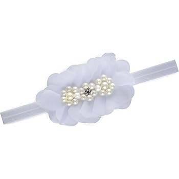 ivory christening headband