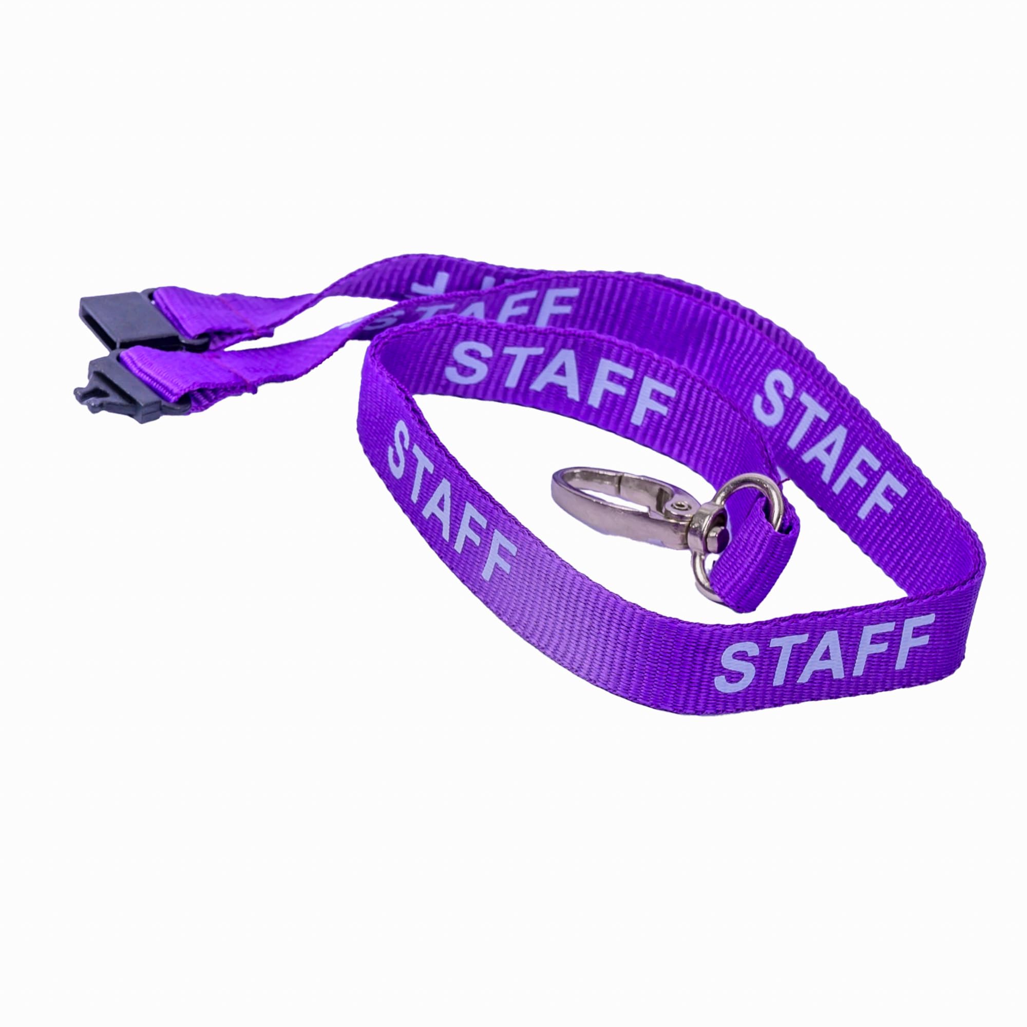 SKE-Direct® Staff Lanyard 15mm with Metal Lobster Clip Complete with Free Cardholder Accessory (50, Purple)