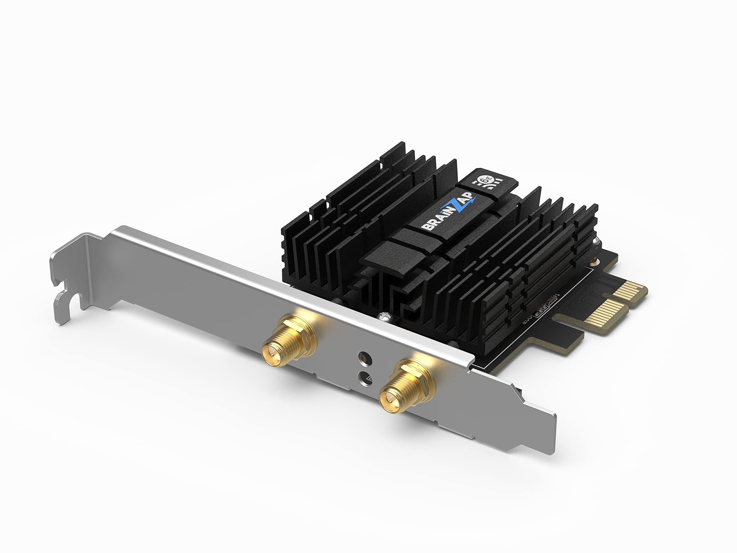 BRAINZAP Carte réseau PCIe PCI-Express 3000 Mbit/s WiFi 6 E 2,4/5/6 GHz Trie-Band Intel AX210 Carte réseau PC 802.11ax/ac/a/b/g/n Bluetooth 5.2